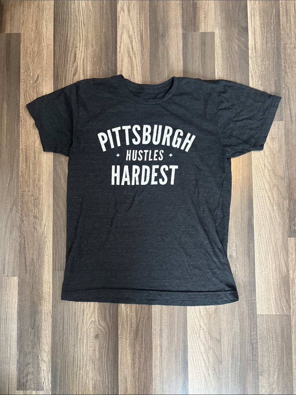 Pittsburgh Hustles Hardest Mens Graphic Tee - gray